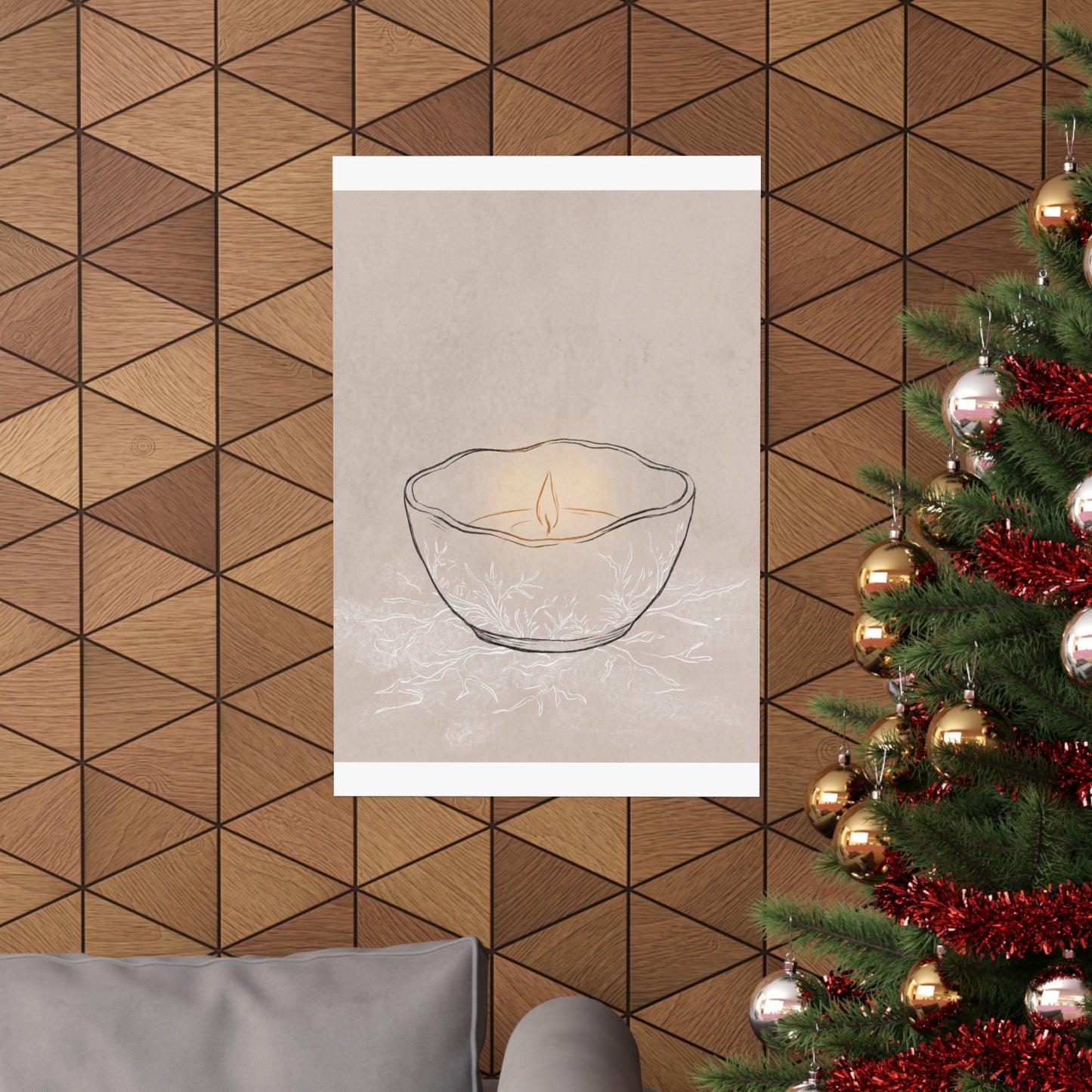 Ceramic Bowl Winter Wall Art Print | Japandi Warm Design