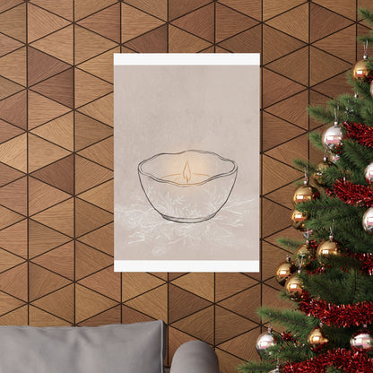 Ceramic Bowl Winter Wall Art Print | Japandi Warm Design