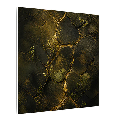 Shibui Cracked Earth Canvas Art - Dark Japandi Dark Texture