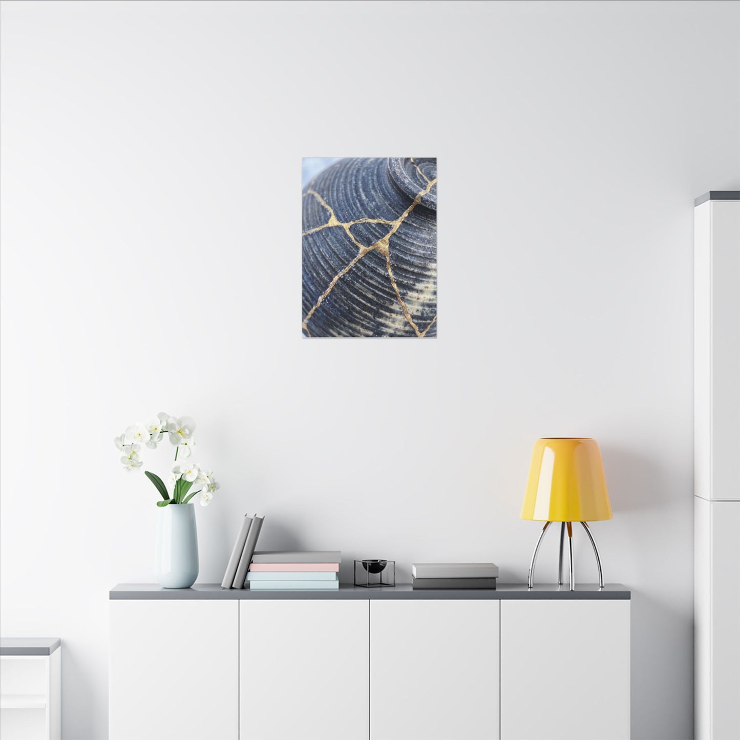 Shibui Water Ripple Canvas Art - Kintsugi Gold Repair