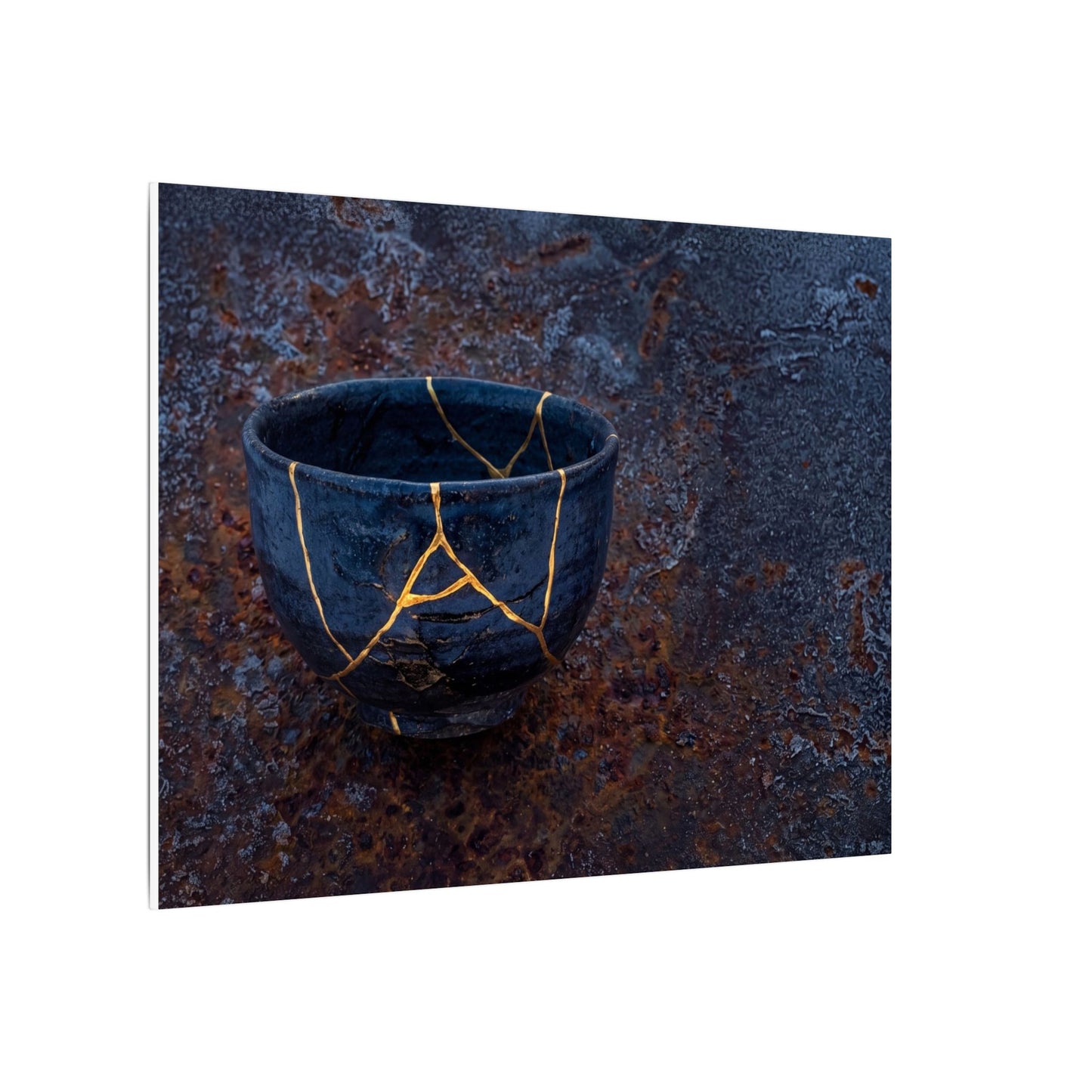 Rust Patina Winter Canvas Art | Kintsugi Healing Design