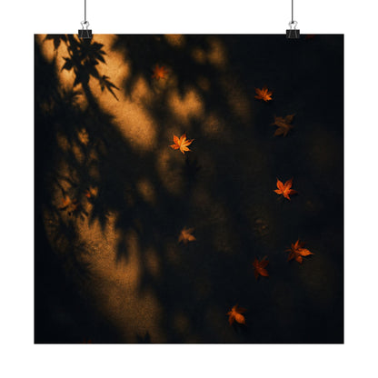 Autumn Shadow Play Moody Minimal Wall Art Print | Sophisticated Decor