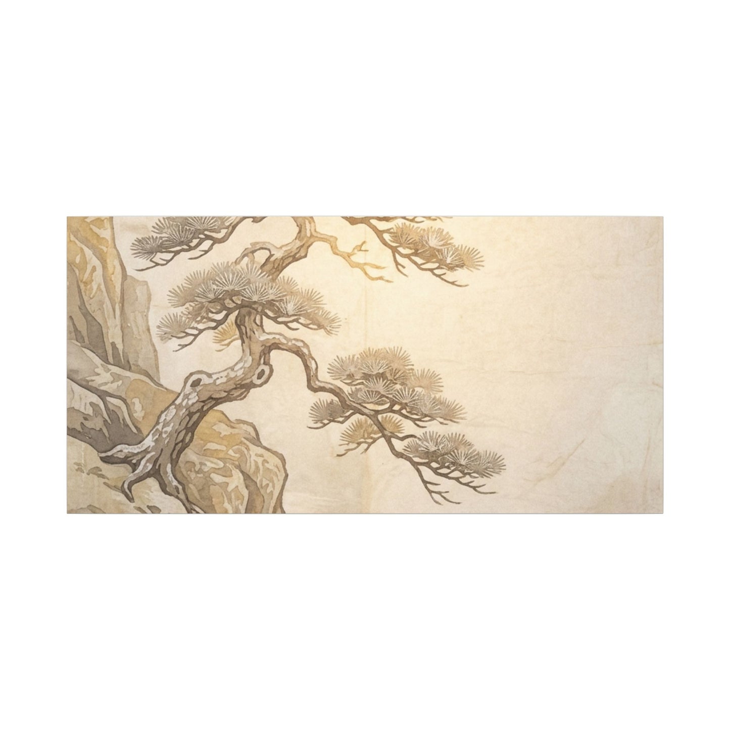 Winter Pine Tree Japanese Pattern Canvas Art | Elegant Decor
