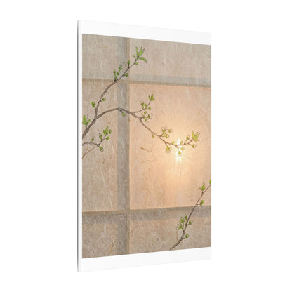 Warm Shoji Screen Canvas Art - Minimal Line Japandi