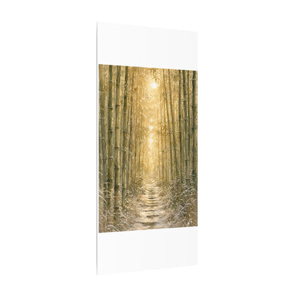 Bamboo Grove Winter Canvas Art | Japandi Elegant Design