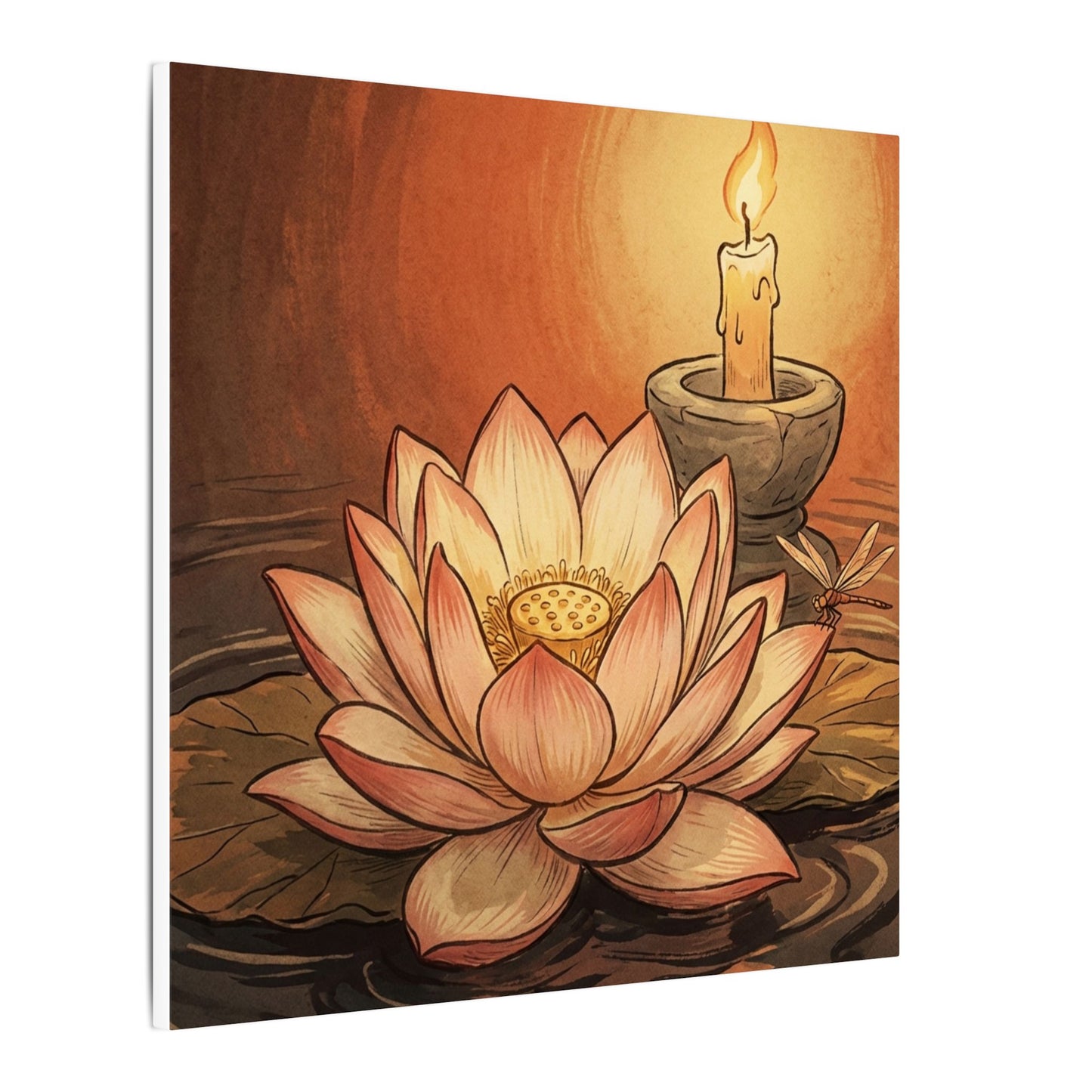 Lotus Flower Summer Canvas Art | Zen Contemplative Design