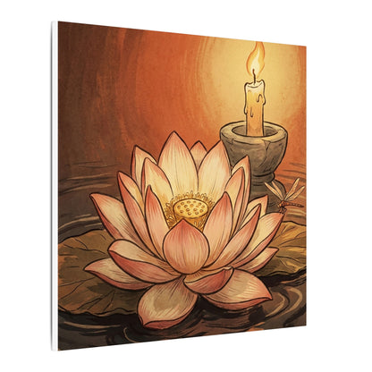 Lotus Flower Summer Canvas Art | Zen Contemplative Design