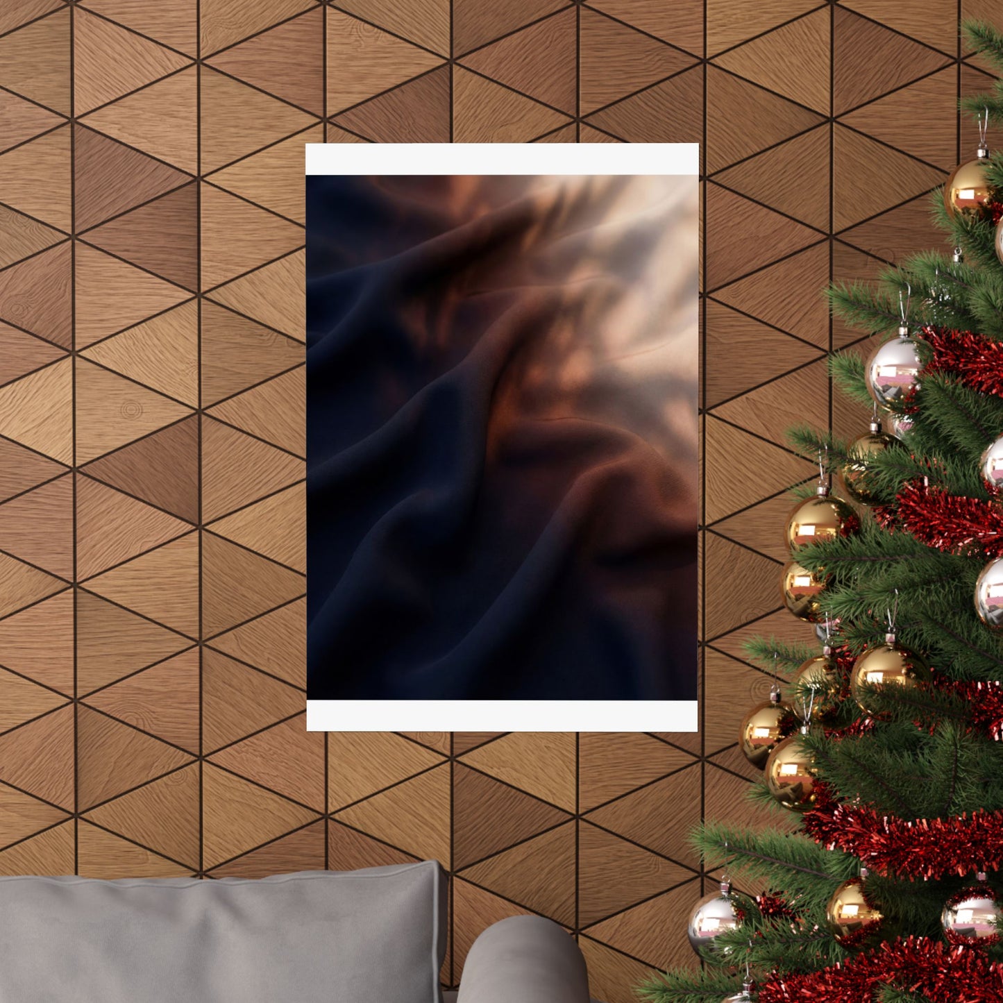 Silk Drape Summer Wall Art Print | Dark Japandi Atmospheric Design