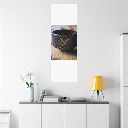 Tea Ceremony Autumn Canvas Art | Kintsugi Healing Design