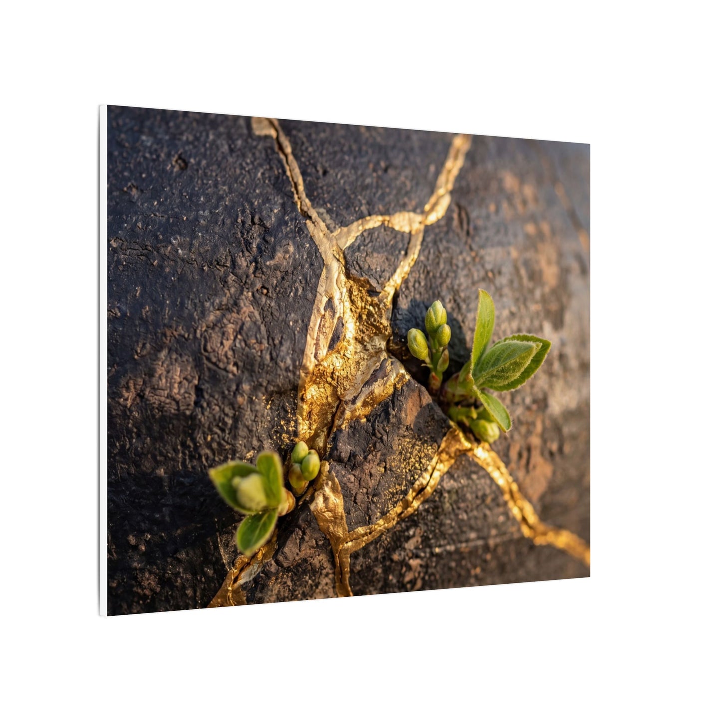 Rust Patina Gold Repair Canvas Art | Resilient Kintsugi Art