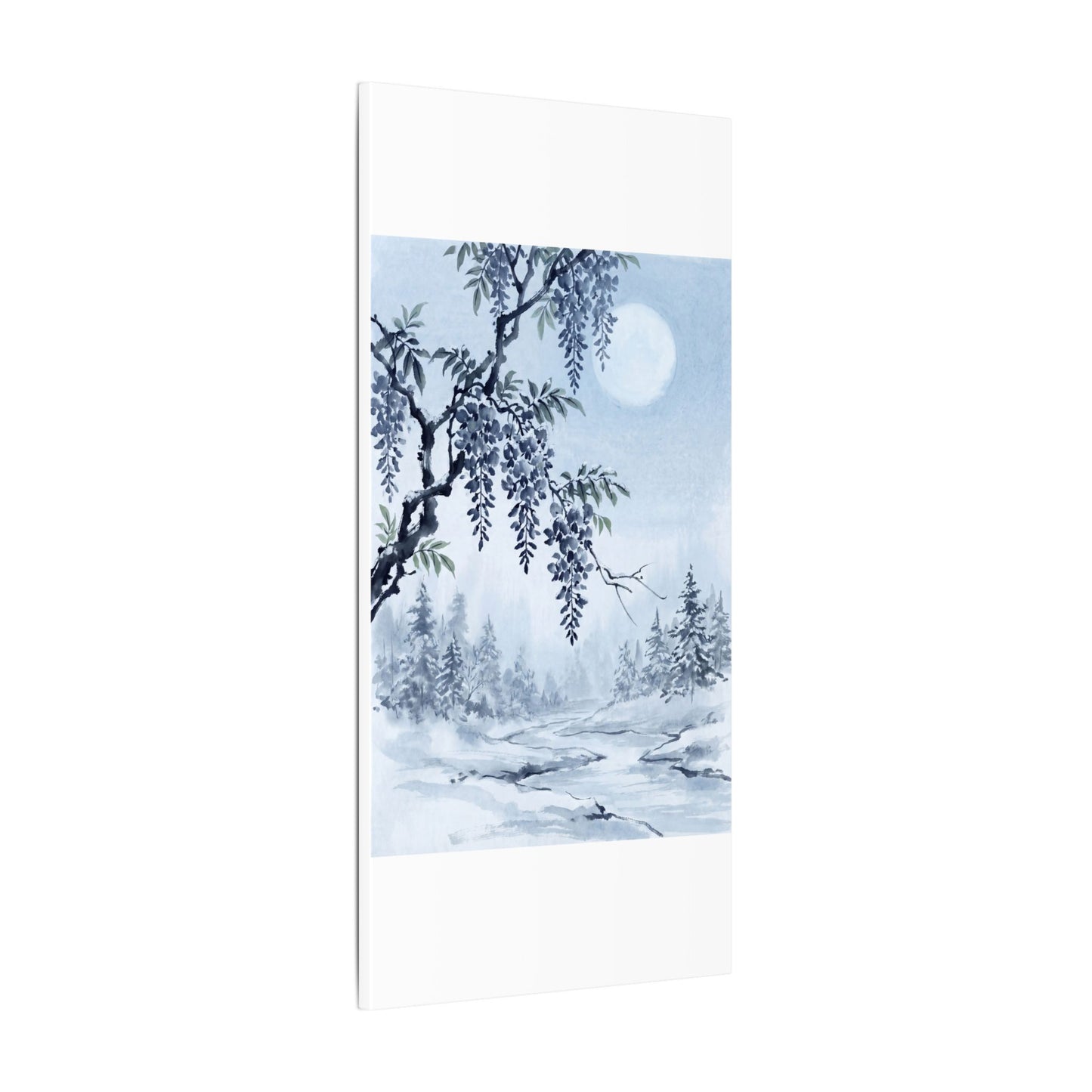 Seijaku Wisteria Canvas Art - Zen Sumi E
