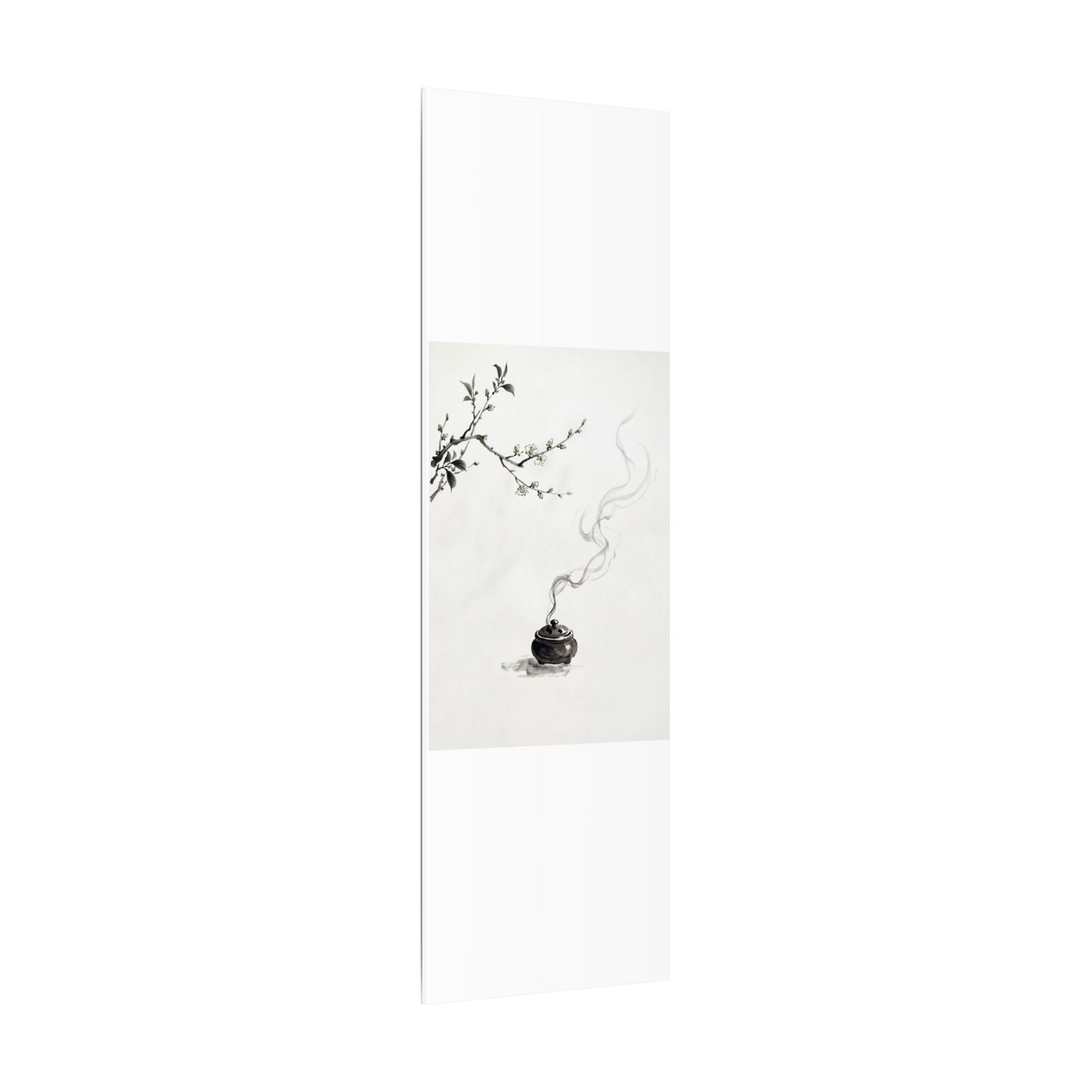 Calm Incense Smoke Canvas Art - Sumi E Zen
