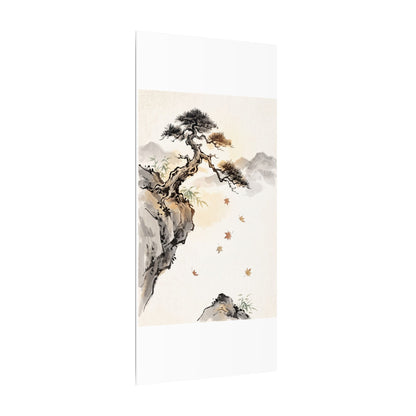 Peaceful Pine Tree Canvas Art - Sumi E Zen