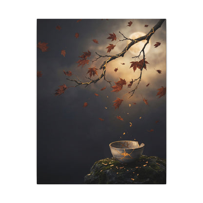 Moonlit Garden Gold Repair Canvas Art | Beautiful Kintsugi Art