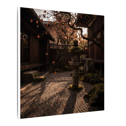 Seijaku Stone Lantern Canvas Art - Dark Japandi Shadow Zen