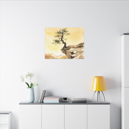 Golden Hour Pine Tree Canvas Art - Japandi Fukinsei
