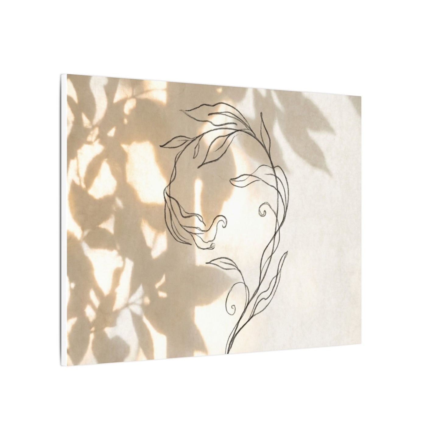 Warm Shoji Screen Canvas Art - Minimal Line Japandi