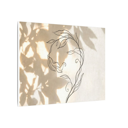 Warm Shoji Screen Canvas Art - Minimal Line Japandi