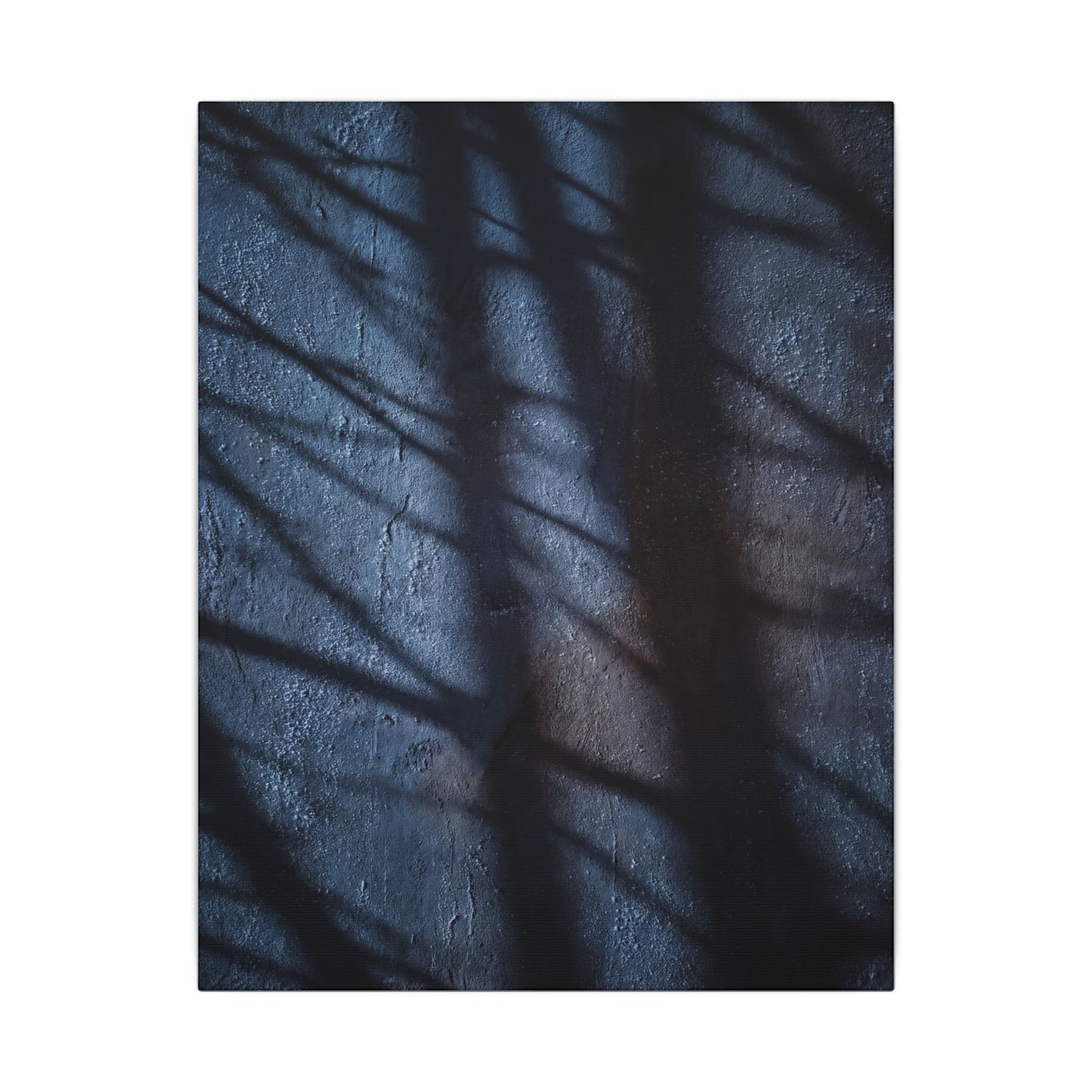 Dark Japandi Shadow Play in Moonlight | Moody Minimal Canvas Art