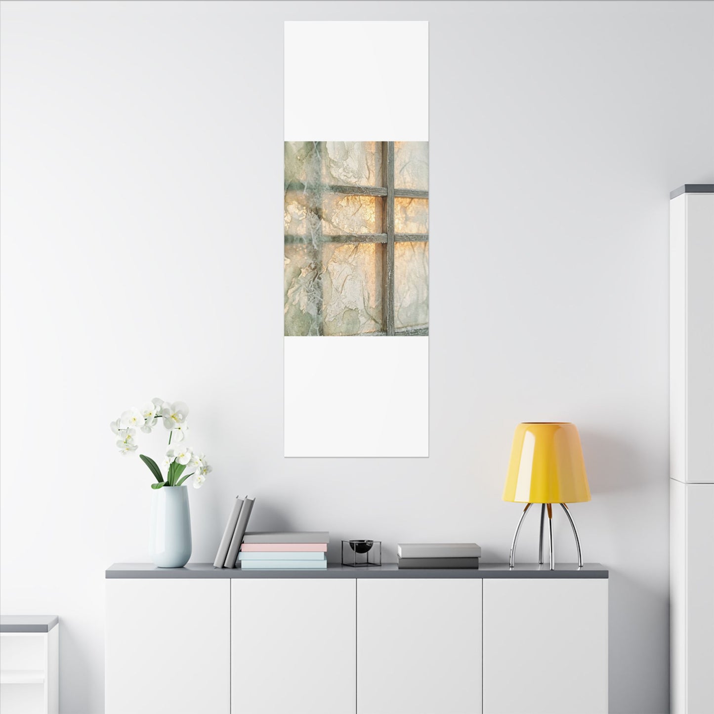 Winter Shoji Screen Watercolor Canvas Art | Elegant Decor