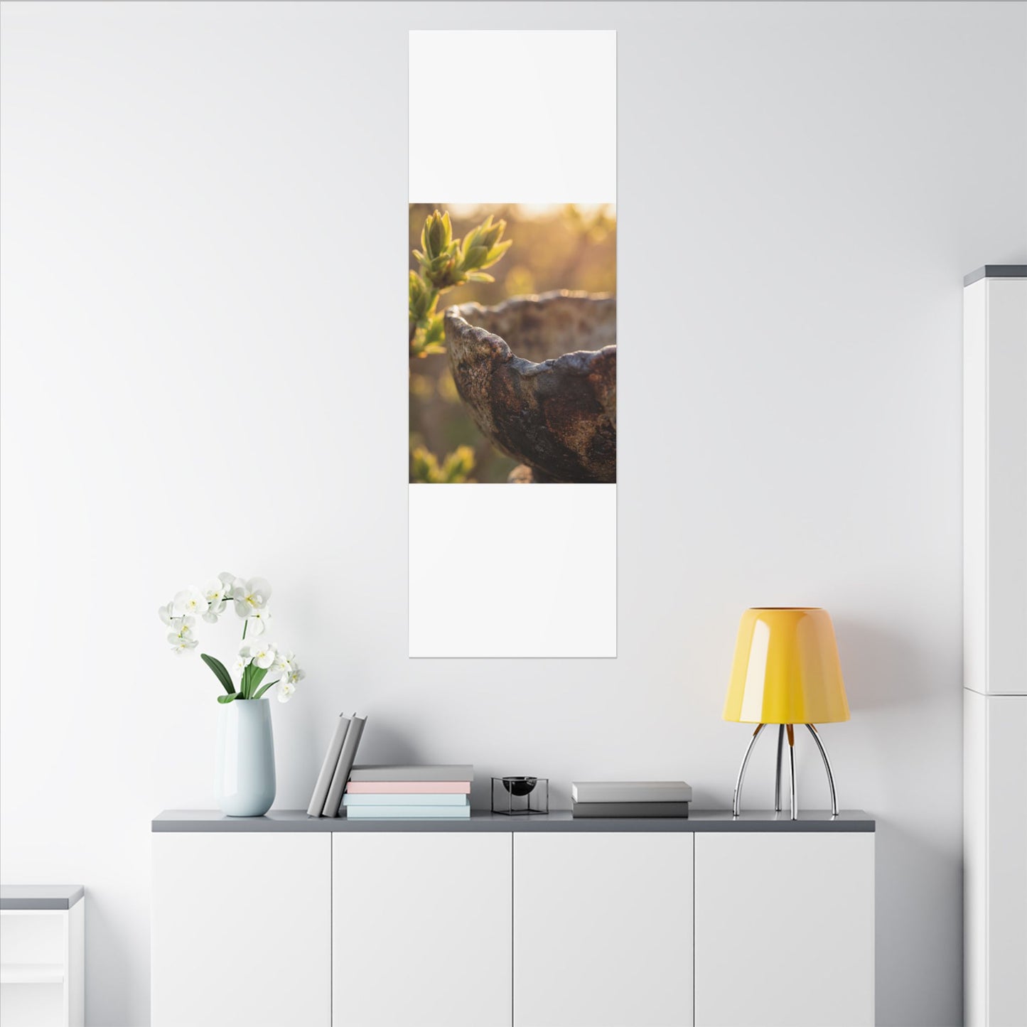 Golden Hour Ceramic Bowl Canvas Art - Dark Japandi Ma