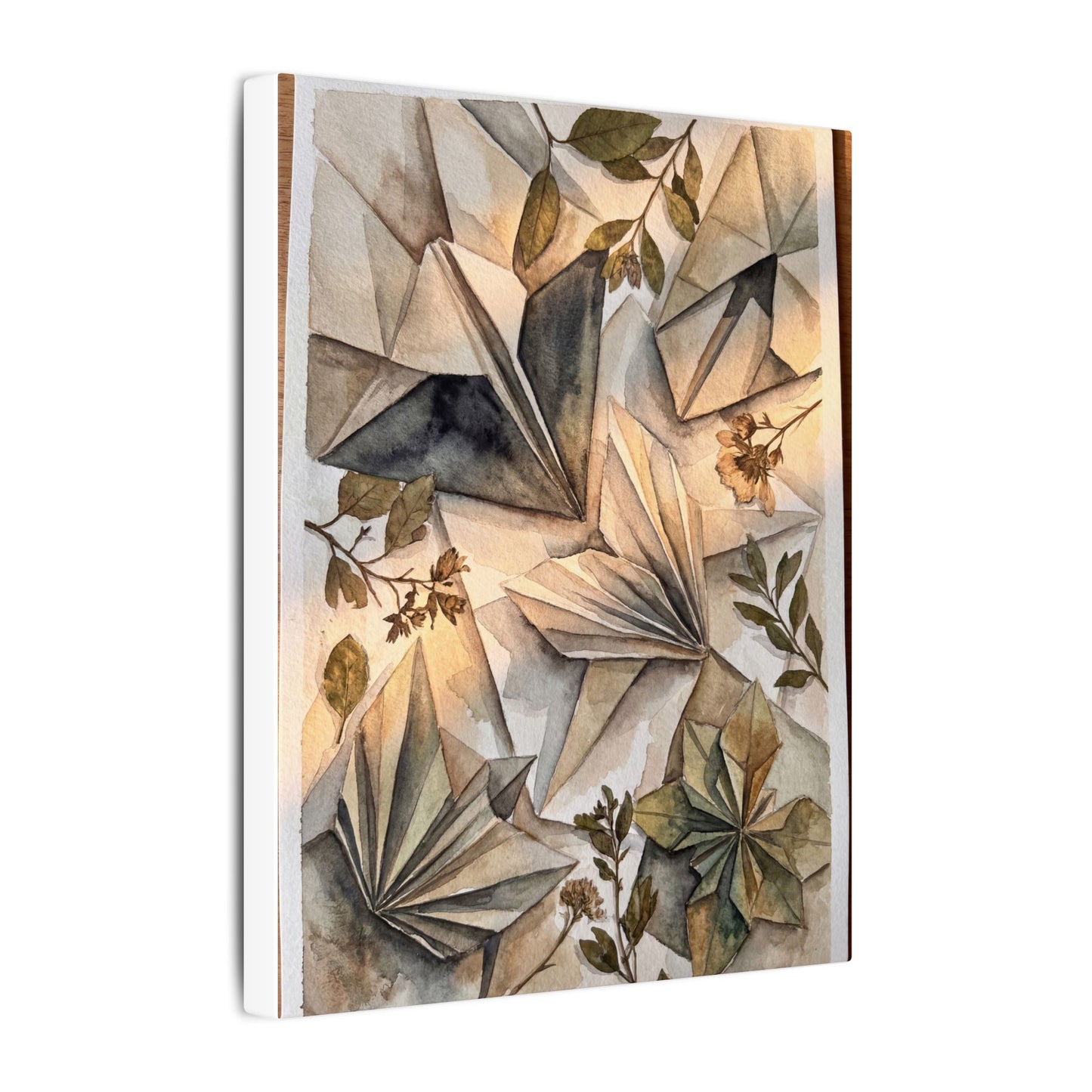 Golden Hour Paper Fold Canvas Art - Japandi Seijaku