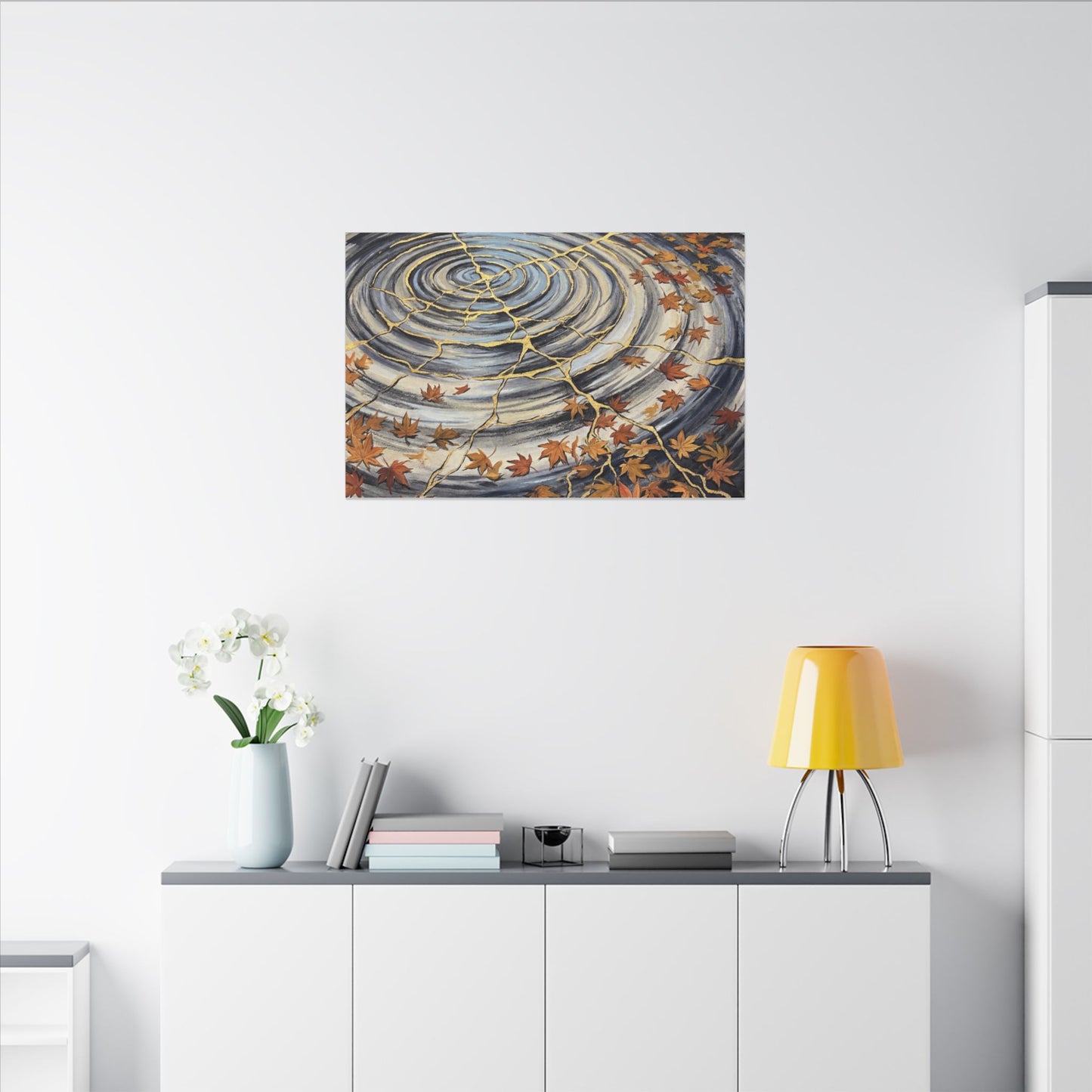 Moonlight Water Ripple Canvas Art - Kintsugi Fukinsei