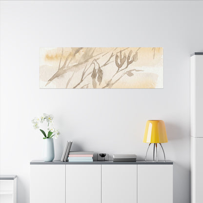 Shadow Play Winter Canvas Art | Japandi Warm Design