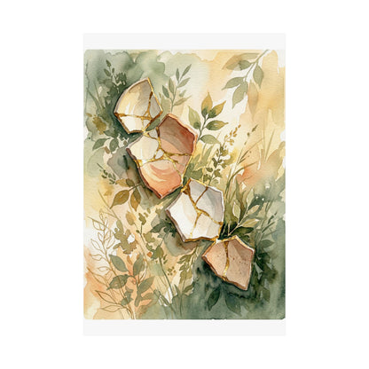 Ma Broken Pottery Wall Art Print - Japandi Watercolor