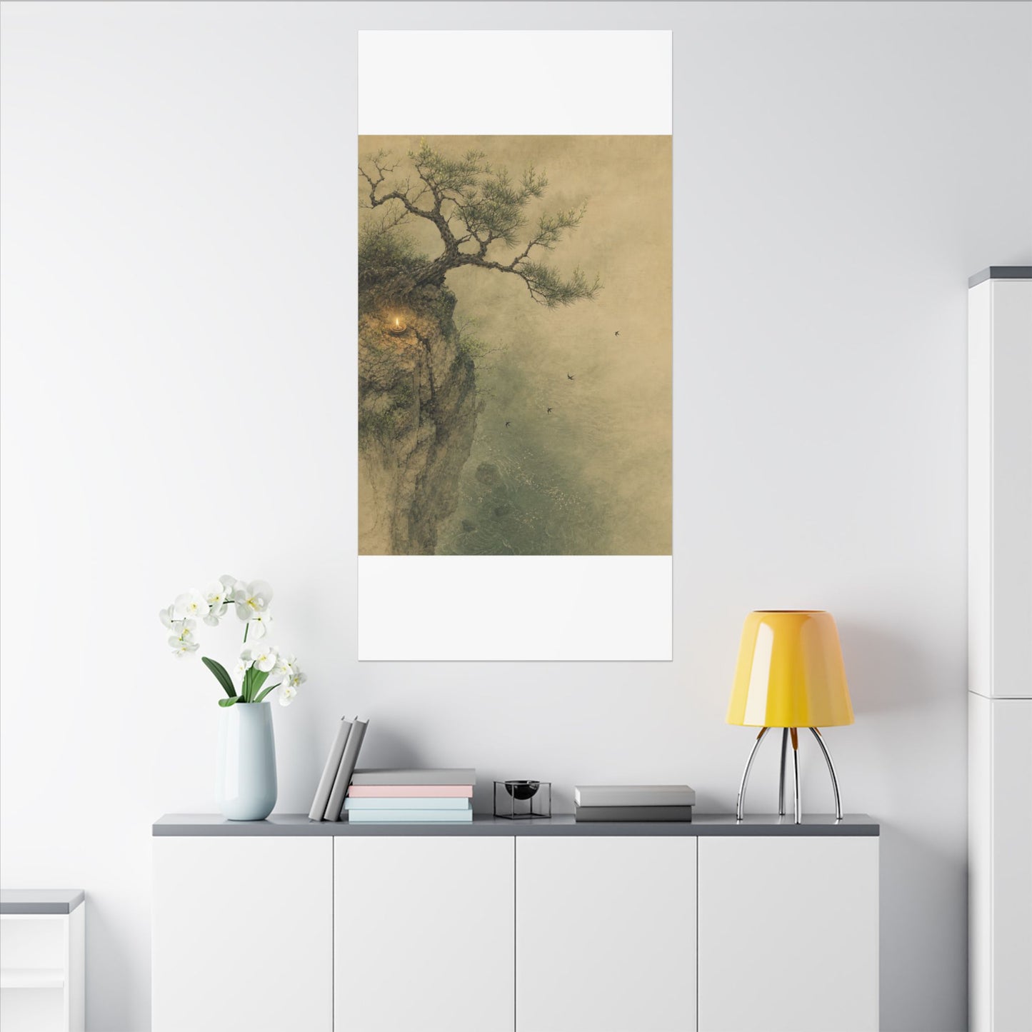 Spring Pine Tree Minimal Line Canvas Art | Earthy Decor