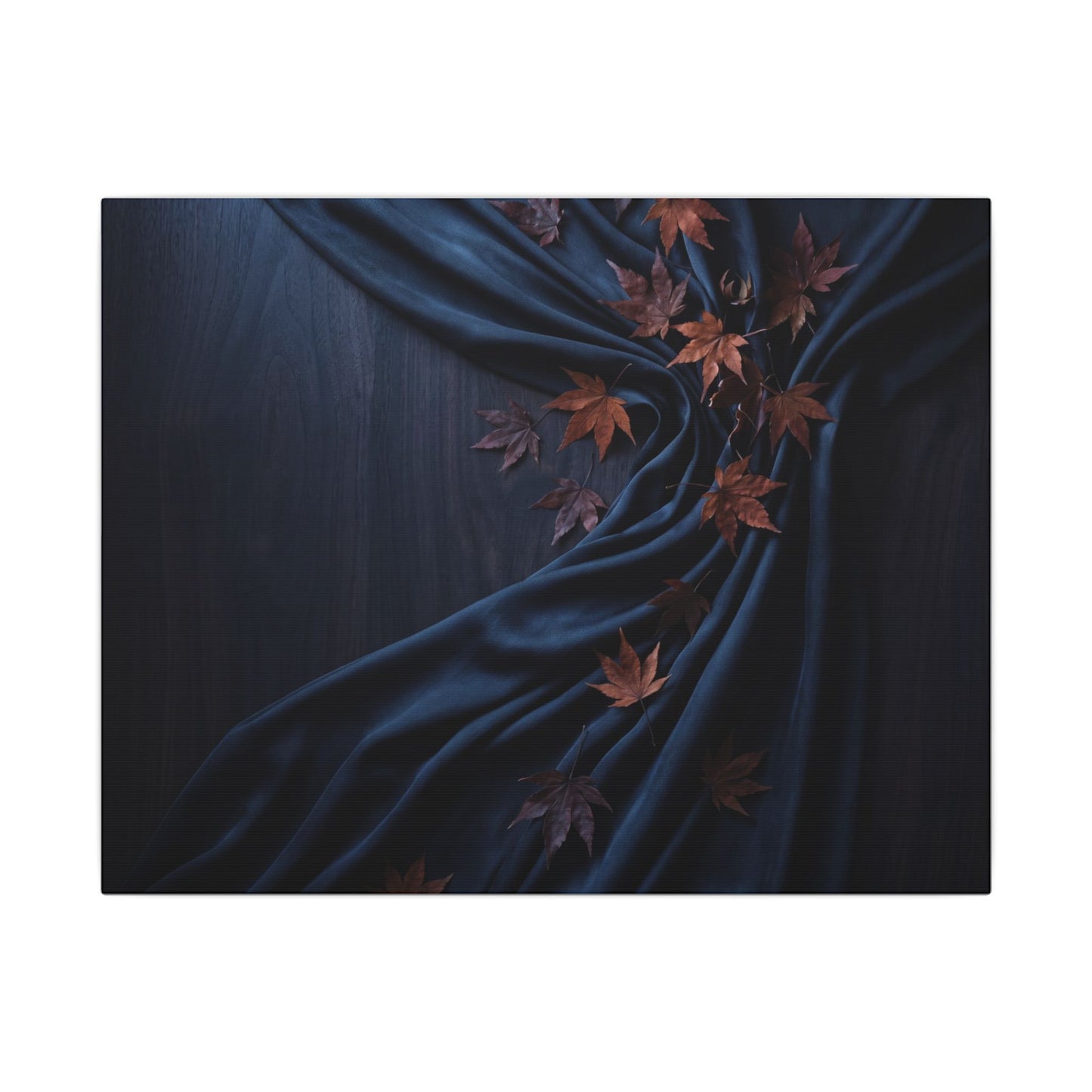 Silk Drape Autumn Canvas Art | Dark Japandi Sophisticated Design