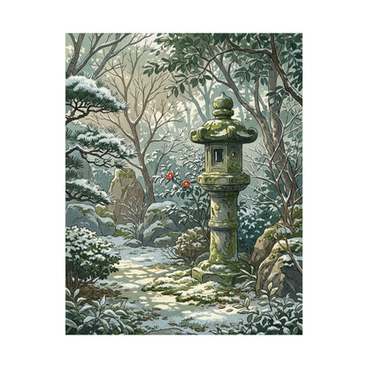Dappled Stone Lantern Wall Art Print - Japandi Datsuzoku
