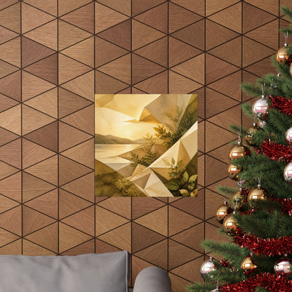 Golden Hour Paper Fold Wall Art Print - Japandi Ma