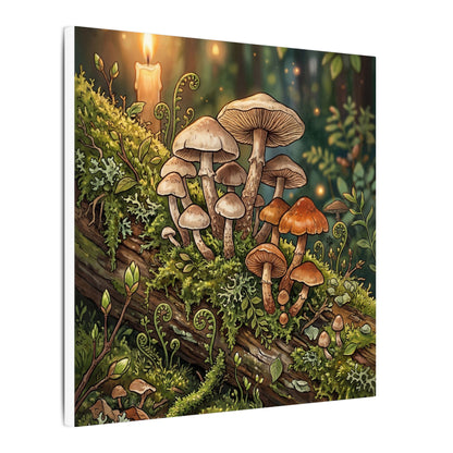 Spring Wild Mushrooms Herbarium Canvas Art | Rustic Decor