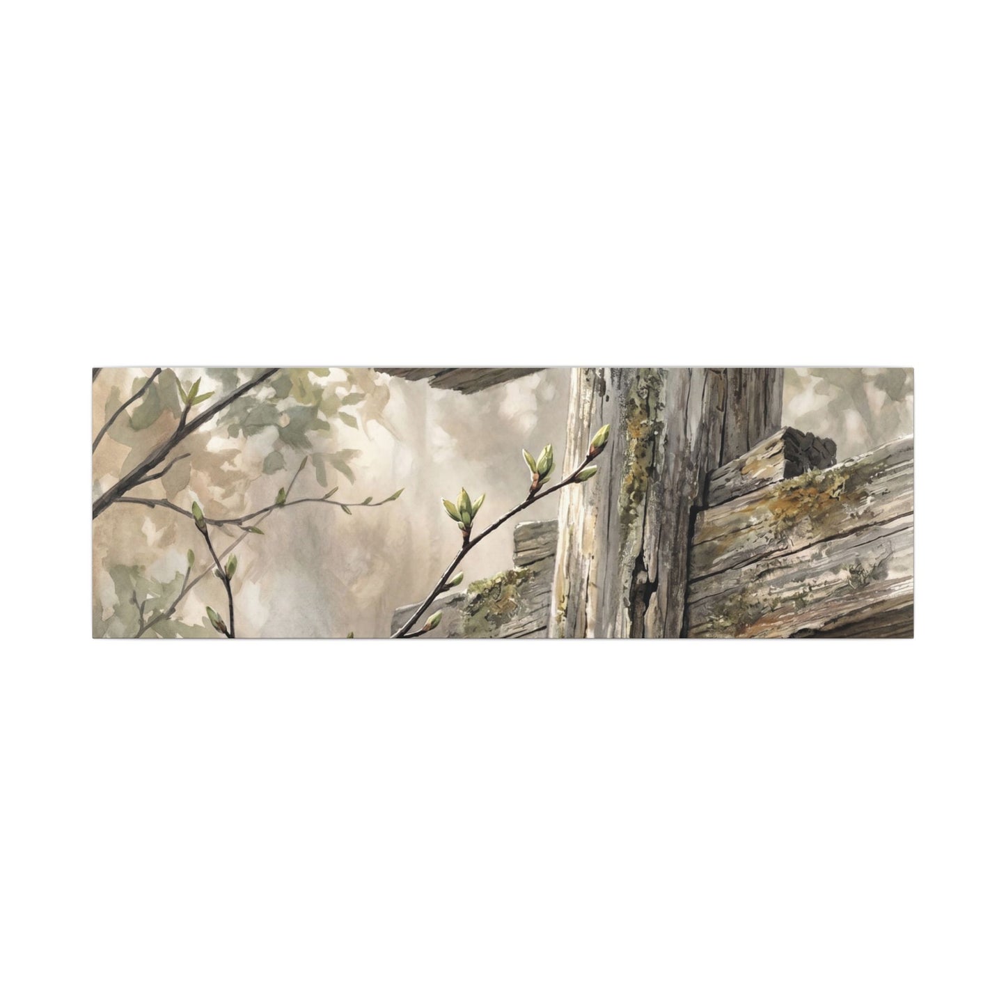 Torii Gate Spring Canvas Art | Japandi Neutral Design