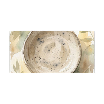 Ceramic Bowl Watercolor Canvas Art | Warm Japandi Art