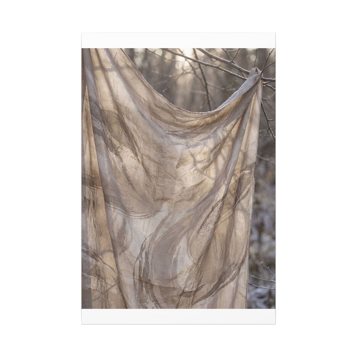 Ma Silk Drape Canvas Art - Japandi Japanese Pattern