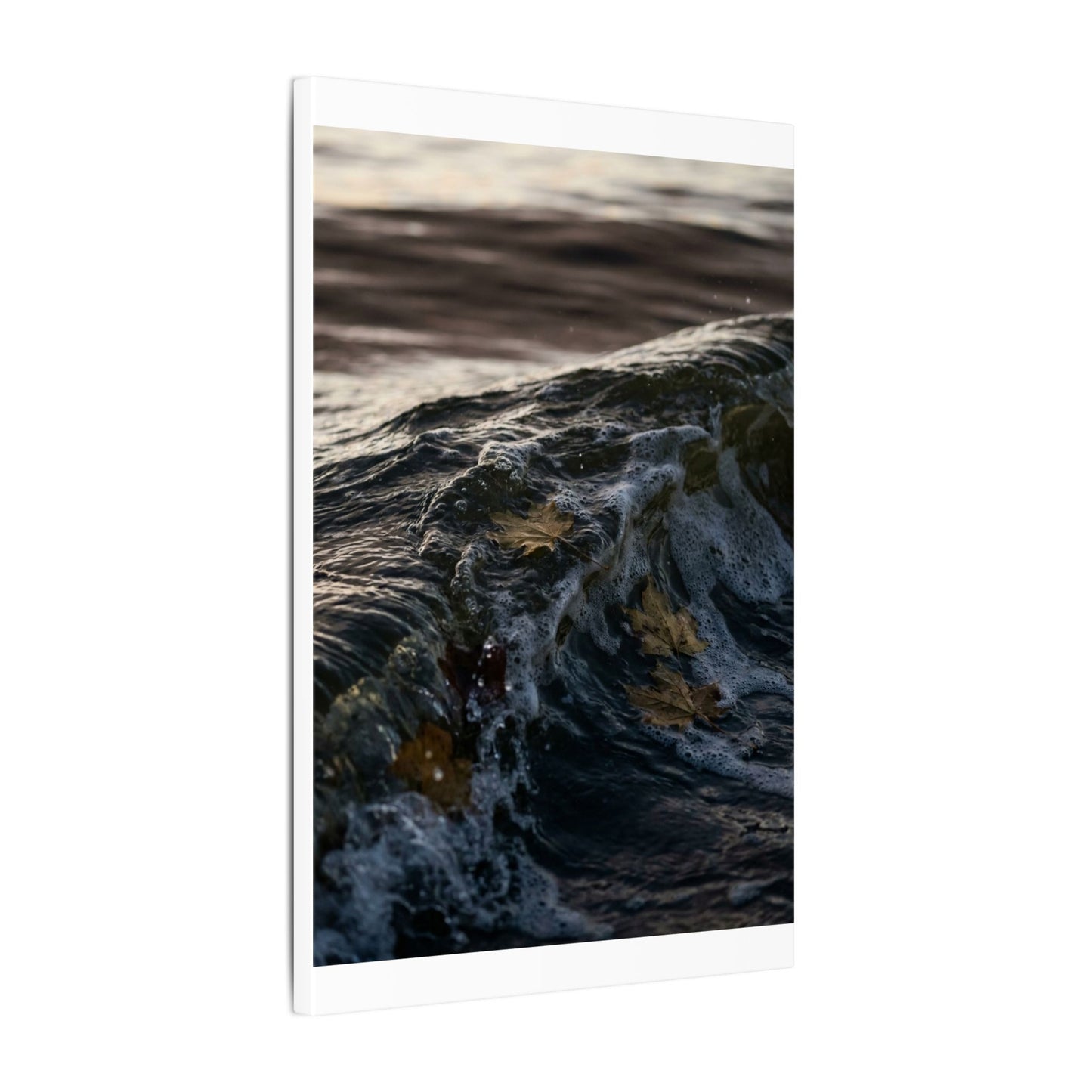 Dark Japandi Ocean Wave in Dawn | Moody Minimal Canvas Art