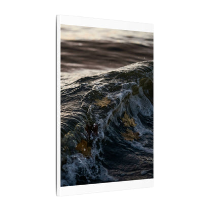 Dark Japandi Ocean Wave in Dawn | Moody Minimal Canvas Art