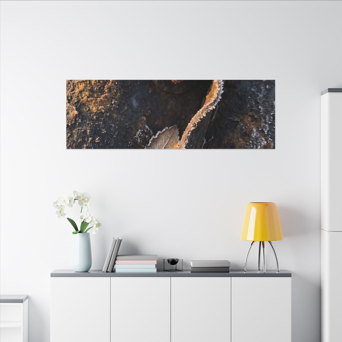 Moody Rust Patina Canvas Art - Moody Minimal Dark Japandi