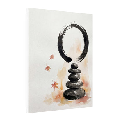 River Stones Canvas Art | Autumn Zen Enso Art