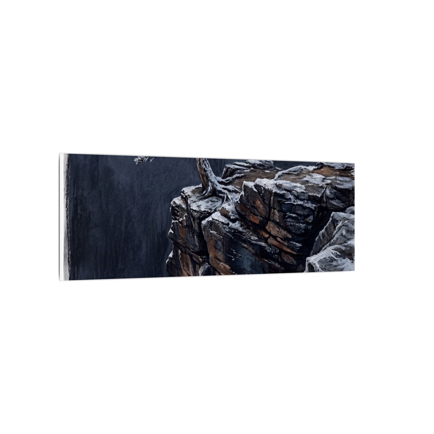 Dark Japandi Pine Tree in Dawn | Dark Texture Canvas Art