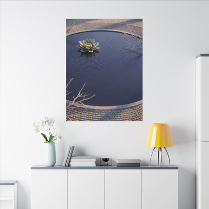 Lotus Flower Canvas Art | Winter Zen Karesansui Art