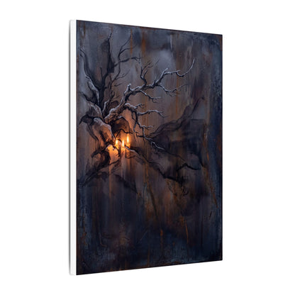 Winter Rust Patina Charcoal Ink Canvas Art | Atmospheric Decor