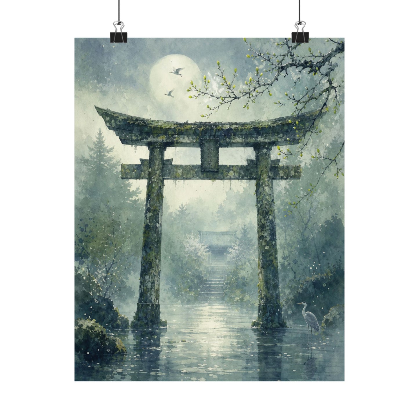 Datsuzoku Torii Gate Wall Art Print - Japandi Watercolor