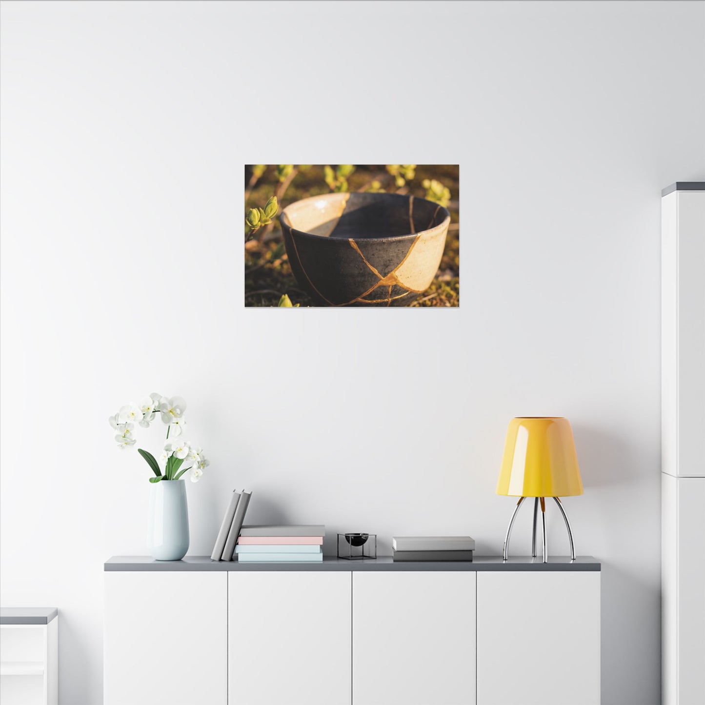 Seijaku Broken Pottery Canvas Art - Kintsugi Gold Repair