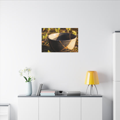 Seijaku Broken Pottery Canvas Art - Kintsugi Gold Repair