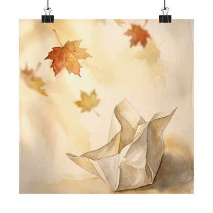 Paper Fold Watercolor Wall Art Print | Earthy Japandi Art Art Print