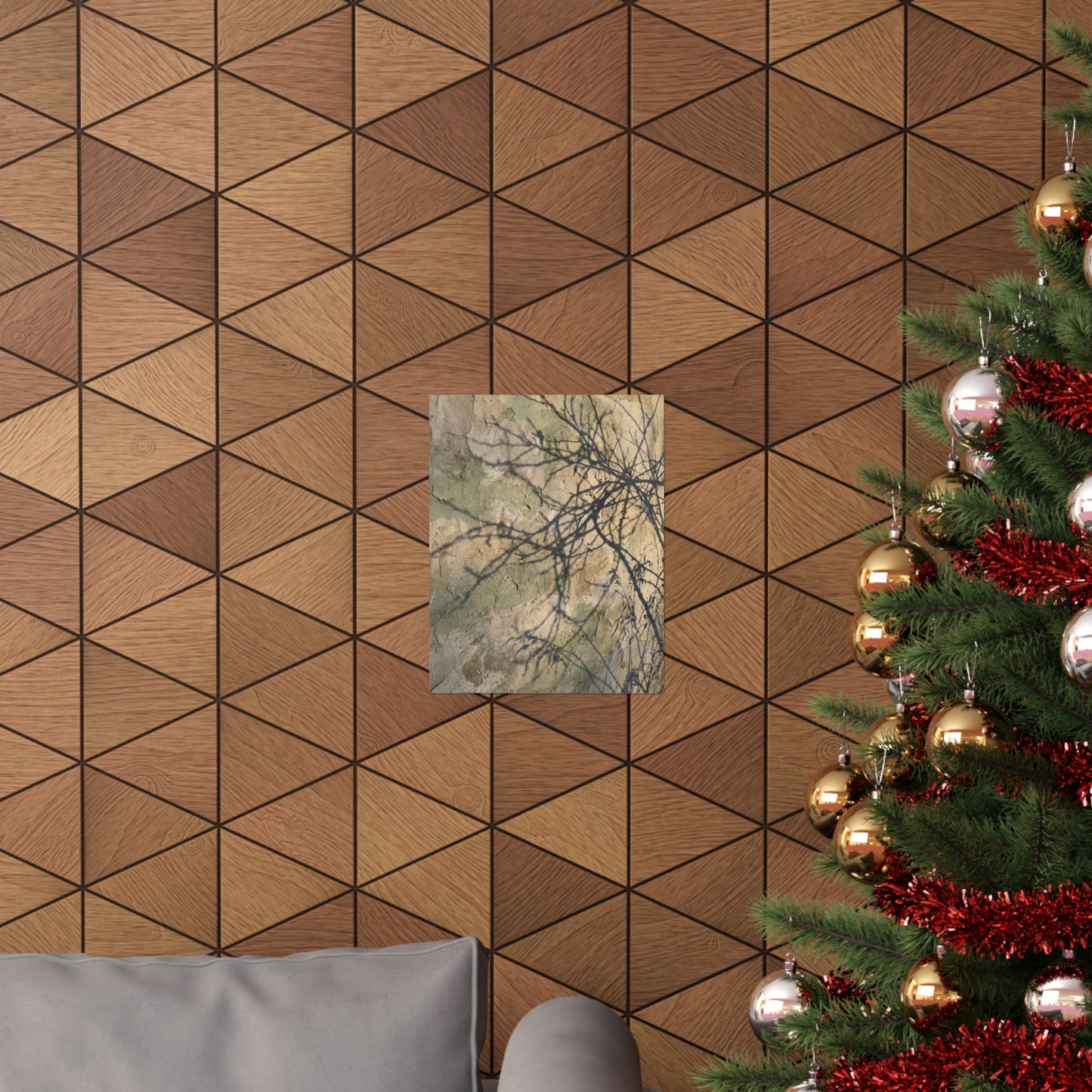 Shadow Play Winter Wall Art Print | Japandi Earthy Design