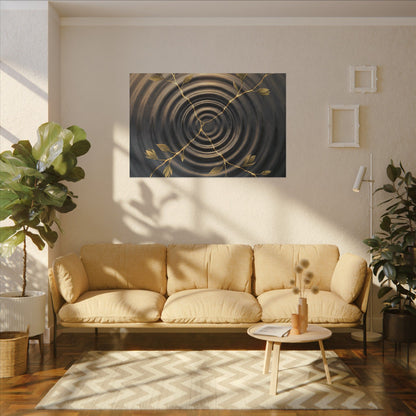 Kanso Water Ripple Canvas Art - Kintsugi Gold Vein